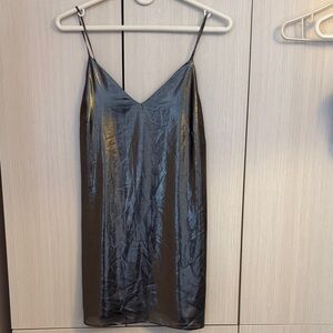 Aritzia - Silver Metallic Slip Dress